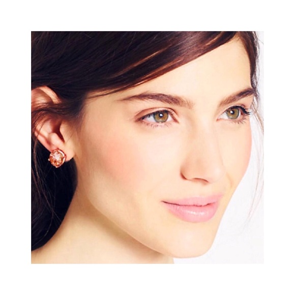 Kade Spade Peach Crystal Gumdrop Earrings - Picture 2 of 3